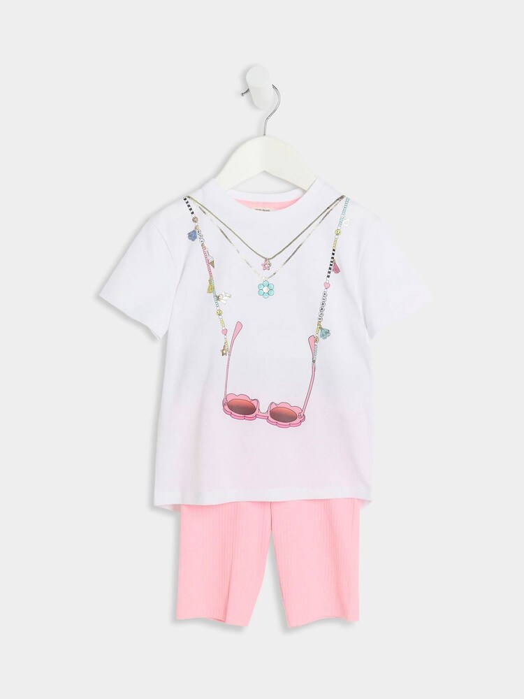 River Island Girls White Sunglasses T-Shirt and Shorts Set - Bild 1 von 1 River Island Girls White Sunglasses T-Shirt and Shorts Set - Bild 1 von 1