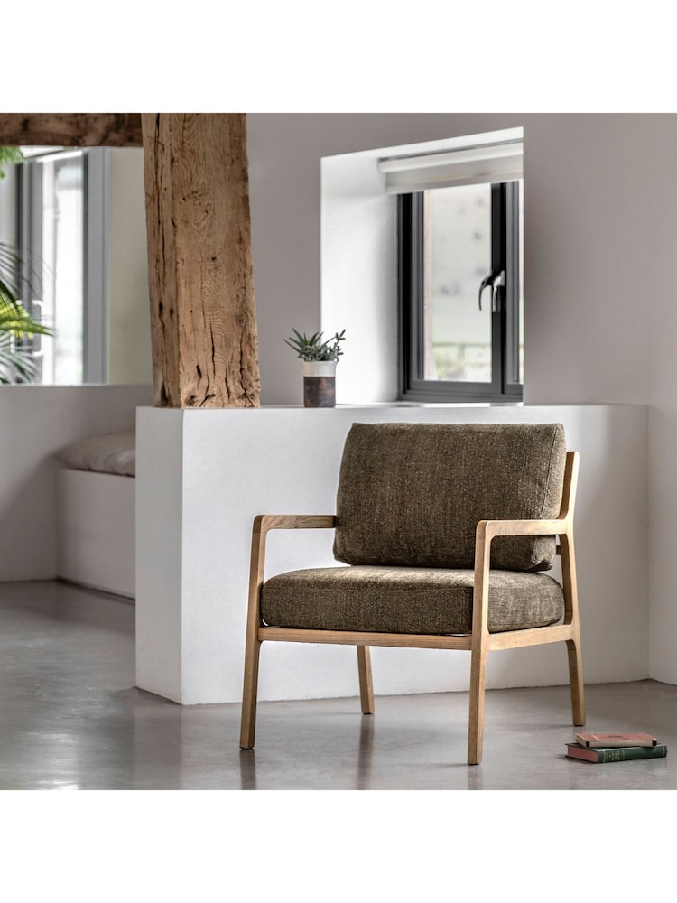 Gallery Home Moss Green Stanley Leather Armchair - Image 1 of 8