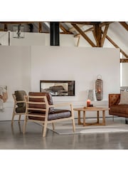 Gallery Home Moss Green Stanley Leather Armchair - Image 6 of 8