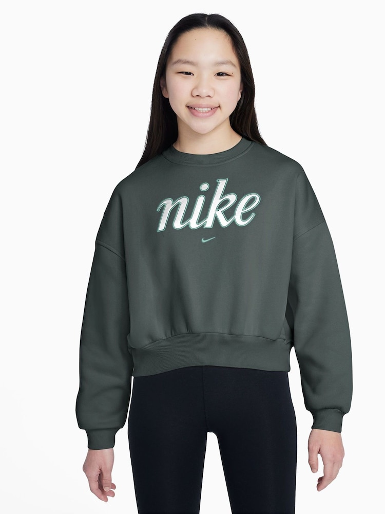 Винтажный зеленый - Толстовка Nike Club Fleece Boxy Sweatshirt - Image 1 of 8