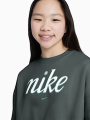 Винтажный зеленый - Толстовка Nike Club Fleece Boxy Sweatshirt - Image 3 of 8