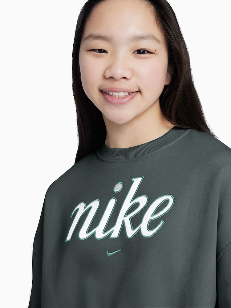 Vert vintage - Sweatshirt boxy en polaire Nike Club - Image 3 of 8