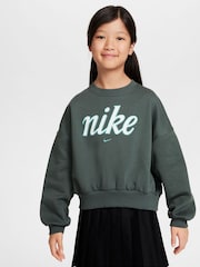 Винтажный зеленый - Толстовка Nike Club Fleece Boxy Sweatshirt - Image 4 of 8