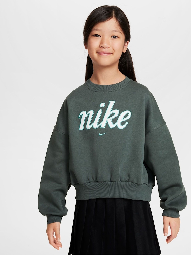 Vert vintage - Sweatshirt boxy en polaire Nike Club - Image 4 of 8