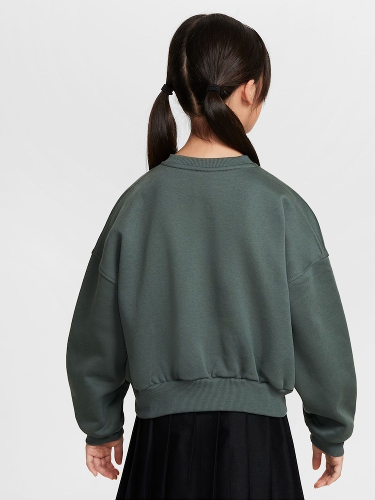 Vert vintage - Sweatshirt boxy en polaire Nike Club - Image 5 of 8