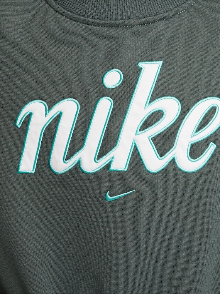 Винтажный зеленый - Толстовка Nike Club Fleece Boxy Sweatshirt - Image 8 of 8