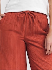 Simply Be Red Textured Wide Leg Trousers - Image 4 of 4