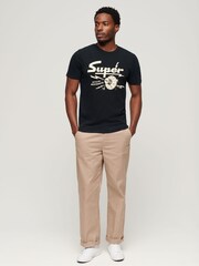 Superdry Jet Black 100% Cotton Retro Rocker Graphic T-Shirt - Image 2 of 6