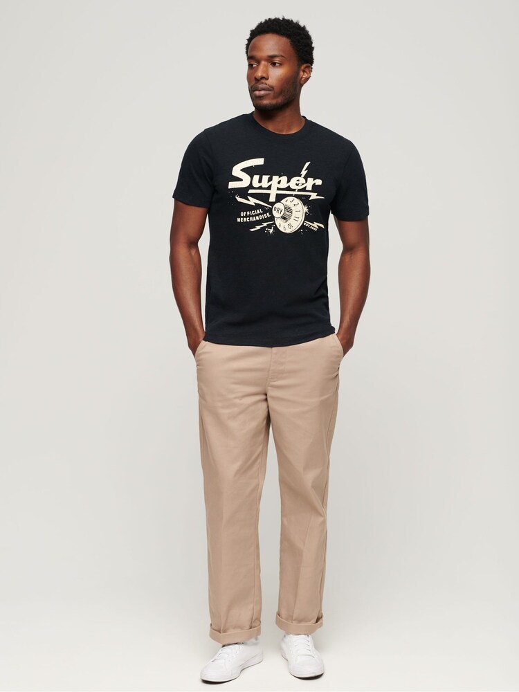 Superdry Jet Black 100% Cotton Retro Rocker Graphic T-Shirt - Image 2 of 6
