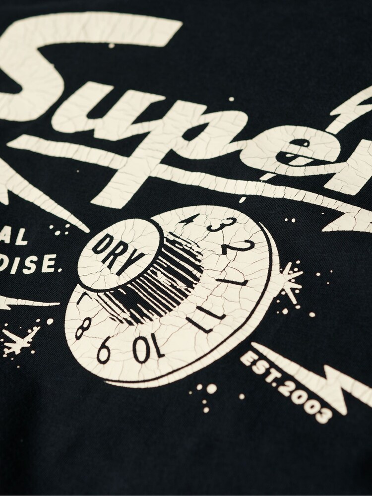 Superdry Jet Black 100% Cotton Retro Rocker Graphic T-Shirt - Image 6 of 6