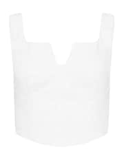 PixieGirl Petite White Notch Neck Corset 100% Cotton Top - Image 5 of 5