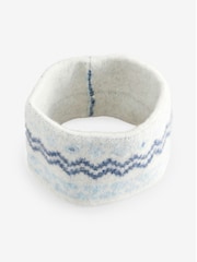 Cream/Blue Fair Isle Pattern Knitted Headband - Image 1 of 1