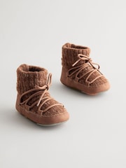 Brown Knitted Baby Snow Boots (0-24mths) - Image 1 of 5