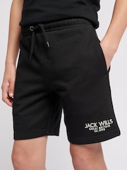Jack Wills Black Boys Loopback 100% Cotton Shorts - Image 3 of 7