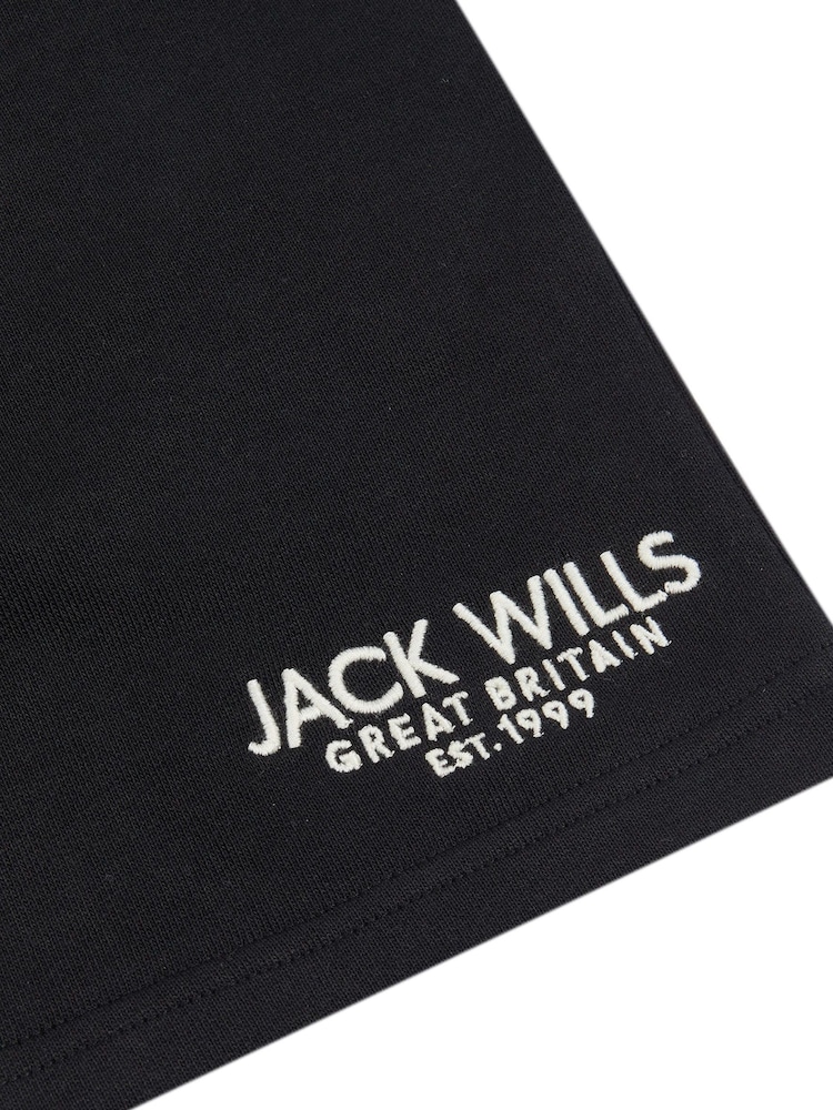 Jack Wills Black Boys Loopback 100% Cotton Shorts - Image 7 of 7
