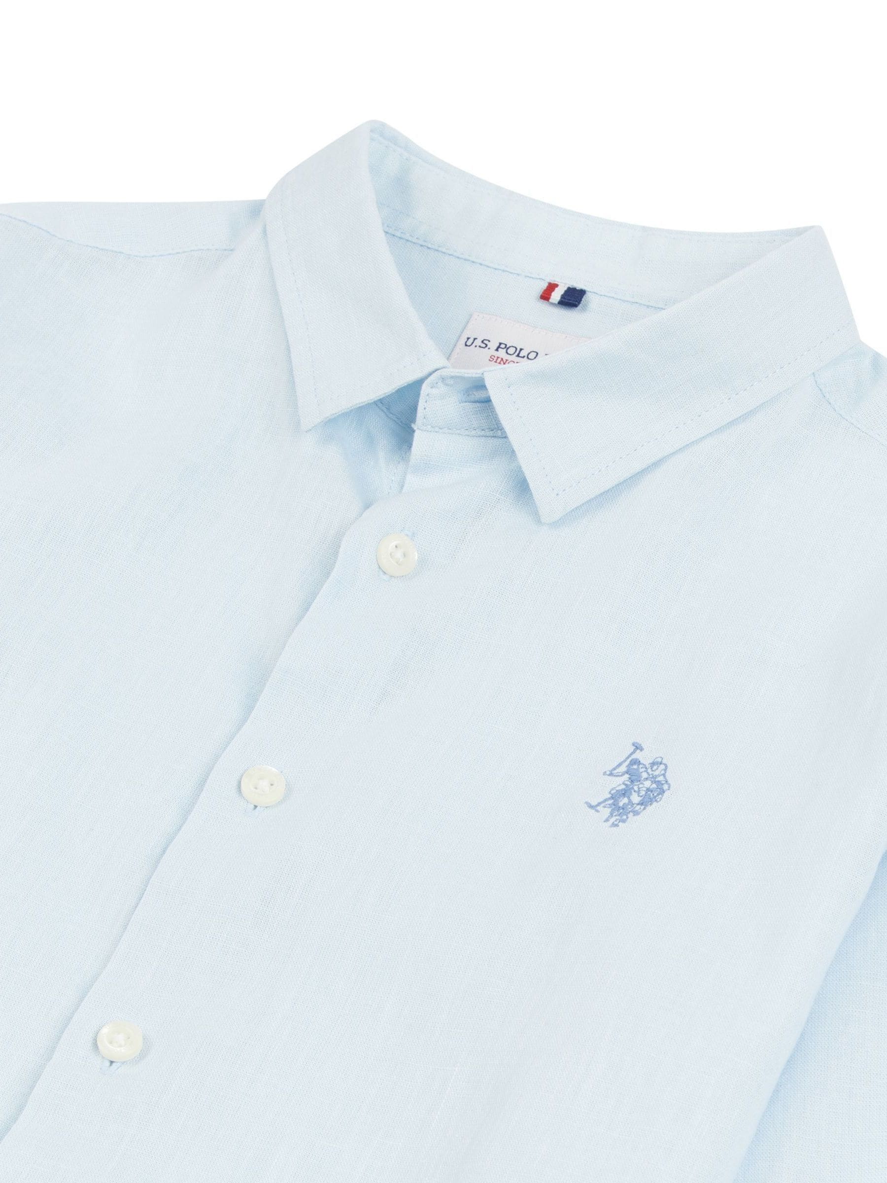 Buy U.S. Polo Assn. Blue Linen Blend Boys Shirt from Next USA