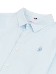 U.S. Polo Assn. Blue Linen Blend Boys Shirt - Image 7 of 7