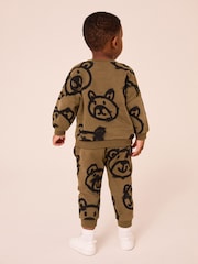 Khaki Green Spray Bears All-Over Print Character Sweatshirt and Joggers Set (3mths-7yrs) - Image 2 of 7