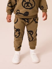 Khaki Green Spray Bears All-Over Print Character Sweatshirt and Joggers Set (3mths-7yrs) - Image 4 of 7