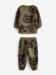 Khaki Green Spray Bears All-Over Print Character Sweatshirt and Joggers Set (3mths-7yrs) - Image 6 of 7