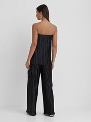 4th & Reckless Black Olivia Plisse Wide Leg Trousers - Image 2 of 4
