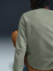 Nike Sage Green Club Fleece Pull-Over Crew-Neck Logo Sweatshirt - Image 4 of 6