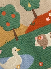 JoJo Maman Bébé Neutral Duck & Guinea Pig Scene Knitted Dress - Image 5 of 5