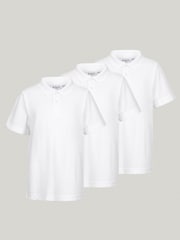 Trutex Unisex White 3 Pack Short Sleeve School Polo Shirts - Image 1 of 8