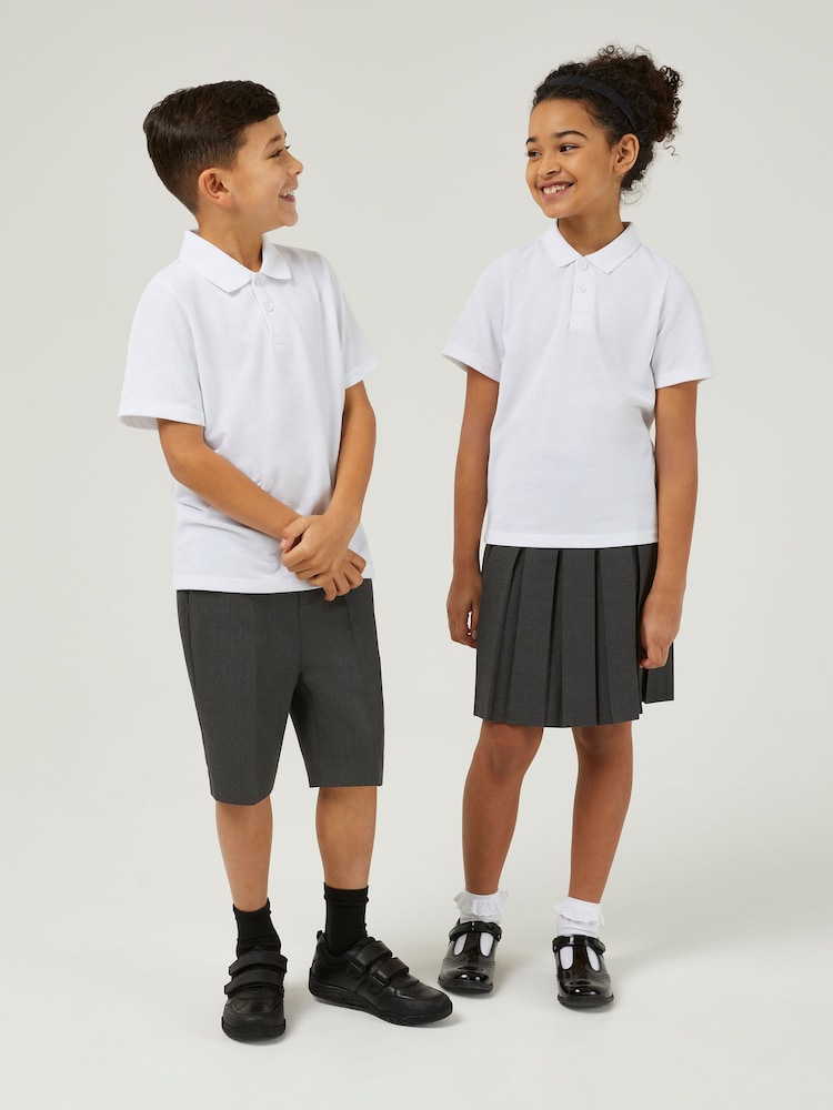 Trutex Unisex White 3 Pack Short Sleeve School Polo Shirts - Image 2 of 8