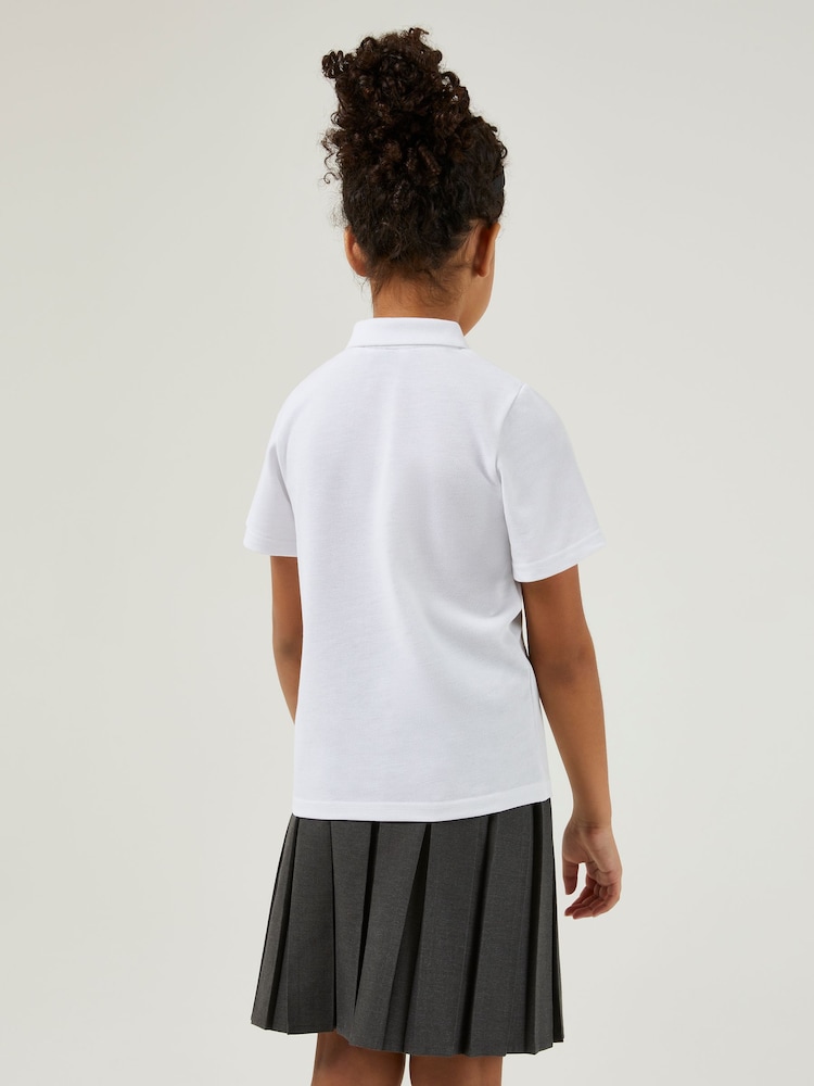 Trutex Unisex White 3 Pack Short Sleeve School Polo Shirts - Image 4 of 8