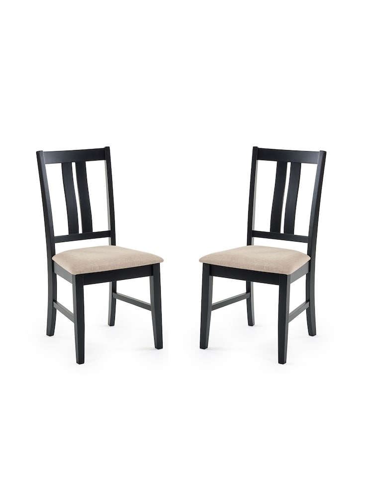 Julian Bowen Black Hilton Dining Chairs Set Of 2 - Image 2 of 6
