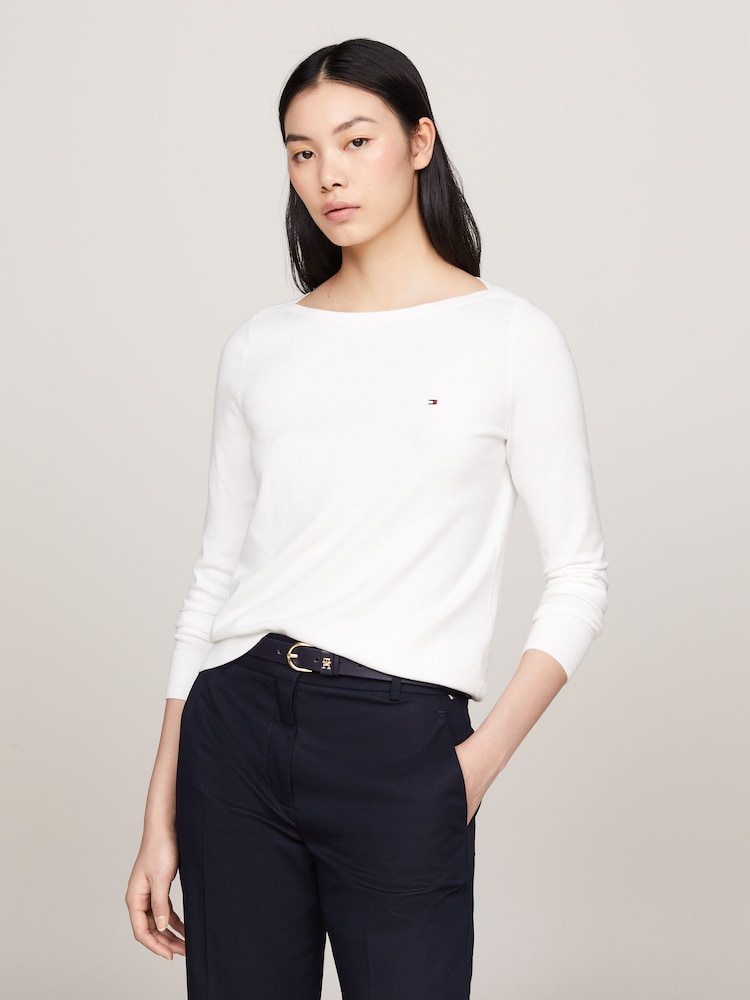 Blanco - Tommy Hilfiger Jersey Stitch T-Shirt - Imagen 1 de 8
