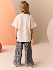 Animal Print Sequin T-Shirt and Wide Leg Trousers Set (3-16yrs) - Image 3 of 4