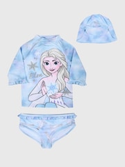 Brand Threads Blue Disney Frozen Girls Swim Set - Image 1 of 4