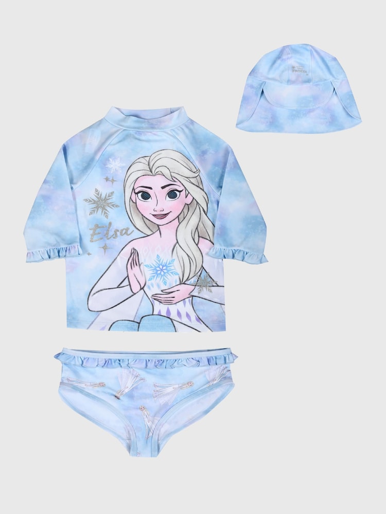 Brand Threads Blue Disney Frozen Girls Swim Set - Image 1 of 4
