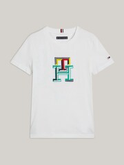 Tommy Hilfiger White 100% Cotton Monogram T-Shirt - Image 5 of 5