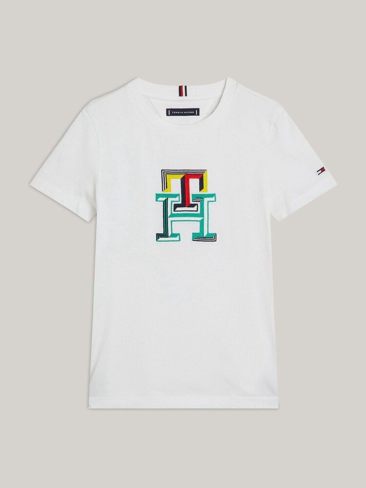 Tommy Hilfiger White 100% Cotton Monogram T-Shirt - Image 5 of 5