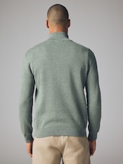 belkasto zelena zelena Stag - Preprosto - v standardnem kroju 100% Cotton Premium Quarter Zip pulover - Slika 2 iz 7