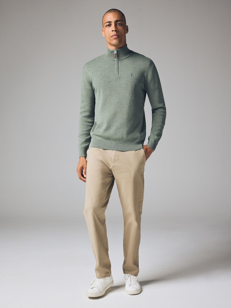 Sage Green Stag - Uni - Coupe classique 100% Coton Premium Quarter Zip Pull - Image 3 of 7