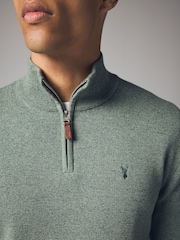 belkasto zelena zelena Stag - Preprosto - v standardnem kroju 100% Cotton Premium Quarter Zip pulover - Slika 4 iz 7