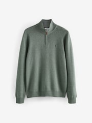 belkasto zelena zelena Stag - Preprosto - v standardnem kroju 100% Cotton Premium Quarter Zip pulover - Slika 5 iz 7
