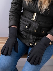 Just Sheepskin Black Ladies Charlotte Gloves - Image 1 of 4