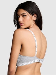 Victoria's Secret PINK Grey Heather Cotton Logo Unlined Scoop Bra - Image 2 of 3