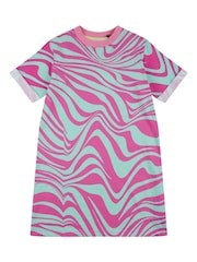 ELLE Junior Girls Pink Wave T-Shirt Dress - Image 1 of 3