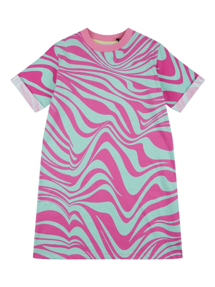 ELLE Junior Girls Pink Wave T-Shirt Dress - Image 1 of 3