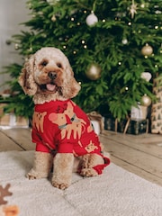 Red Matching Family Pets Christmas Reindeer Pyjamas - Image 1 of 8
