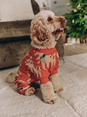 Red Matching Family Pets Christmas Reindeer Pyjamas - Image 3 of 8