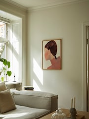 Paper Collective Brown The Ponytail Framed Wall Art Print in Natural Oak Frame - Image 1 of 3