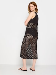 Long Tall Sally Black Tall Crochet Midi Beach Cover-Up Dress - Image 4 of 6