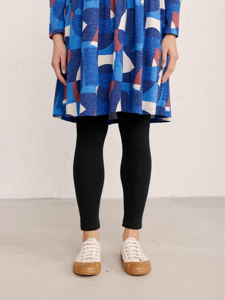 Seasalt Cornwall Black Sea Dance Cotton Leggings - Image 1 of 4